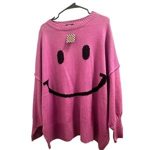 DRESSED IN LALA Serotonin Smile Oversized Knit in Ultraviolet